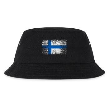 Finnland 002 AllroundDesigns - Kinder Bucket Hat - Schwarz - Vorne