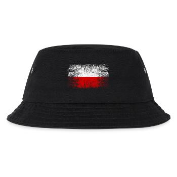 Polen 002 AllroundDesigns - Kinder Bucket Hat - Schwarz - Vorne