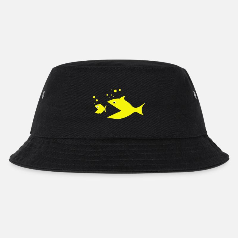 Fisch - Kinder Bucket Hat - Schwarz