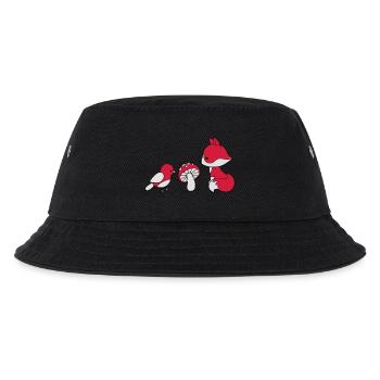 Fuchs Pilz Vogel - Kinder Bucket Hat - Schwarz - Vorne