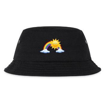 regenbogen sonne wolken wetter rainbow sun cloud41 - Kinder Bucket Hat - Schwarz - Vorne