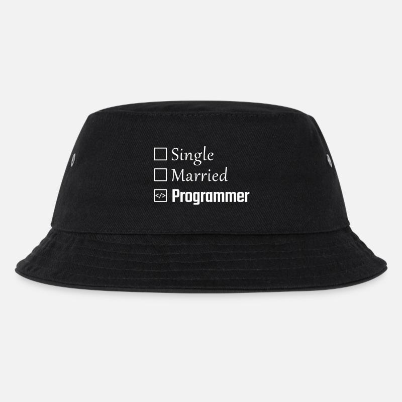 Single, verheiratet, Programmierer - Kinder Bucket Hat - Schwarz