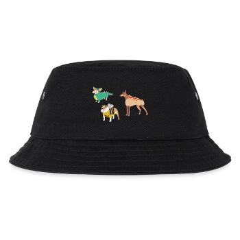 Hunde im Kostüm Hot Dog - Kinder Bucket Hat - Schwarz - Vorne