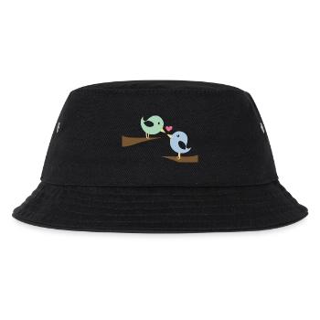 Verliebte Vögel - Kinder Bucket Hat - Schwarz - Vorne