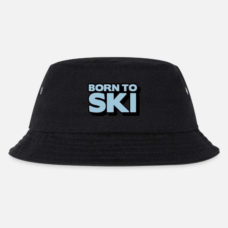born to ski 2 col - Kinder Bucket Hat - Schwarz