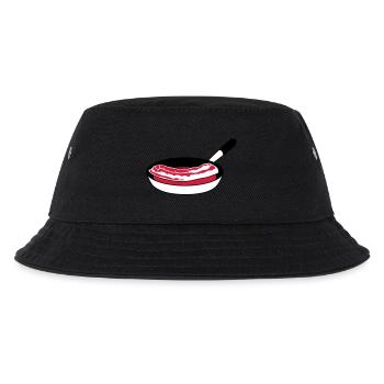 pfanne anbraten bacon schinken fleisch lecker hung - Kinder Bucket Hat - Schwarz - Vorne