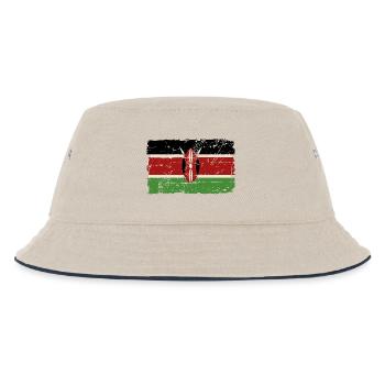 Kenya Vintage Flag - Kinder Bucket Hat - Natur/Navy - Vorne