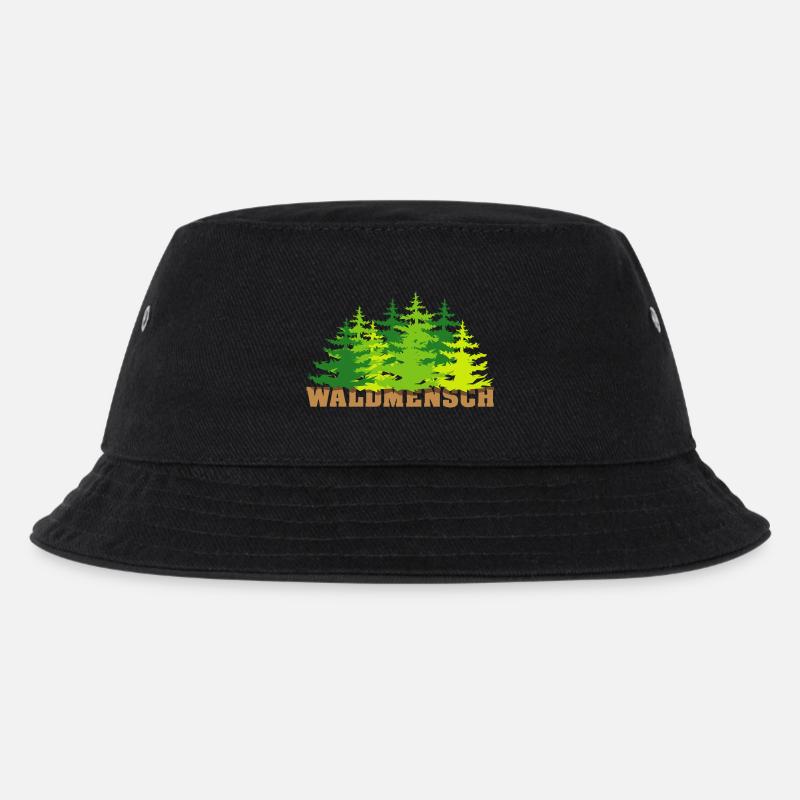 waldmensch wälder baum bäume geschenkidee - Kinder Bucket Hat - Schwarz