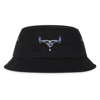 collier traditionnel saphir bleu avec cœur et perle - Bob Enfant - noir - Devant
