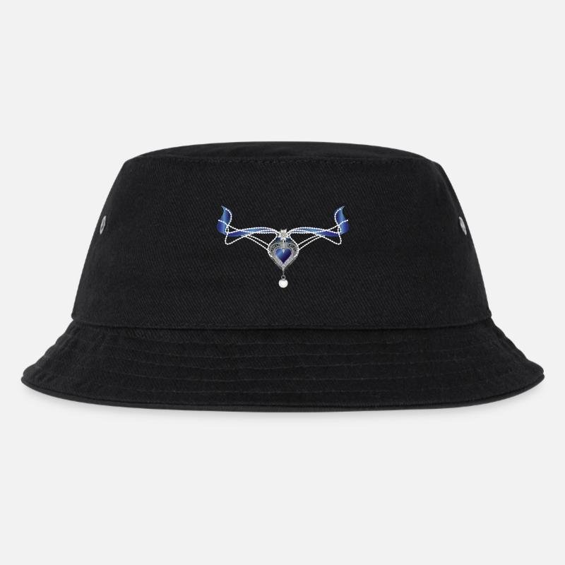 blaues Saphir Trachten-Collier mit Herz und Perle - Kinder Bucket Hat - Schwarz