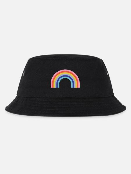 Regenbogen - Kinder Bucket Hat - Schwarz