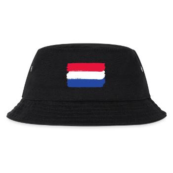 Holland Flagge used look - Kinder Bucket Hat - Schwarz - Vorne