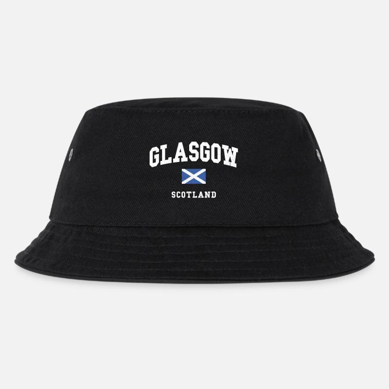 Glasgow Scotland Flag Graphic - Kinder Bucket Hat - Schwarz