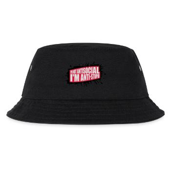 not antisocial anti stupid - Kids’ Bucket Hat - black - Front