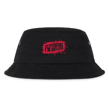 not antisocial anti stupid - Kids’ Bucket Hat - black - Front