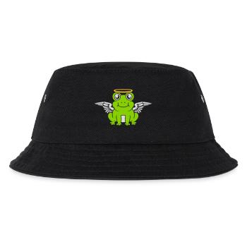 Engel Frosch Flügel Heiligenschein - Kinder Bucket Hat - Schwarz - Vorne