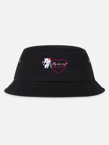 Meine Katze ist mein Valentine - Kinder Bucket Hat - Schwarz