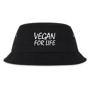 Vegan for life - Kinder Bucket Hat - Schwarz - Vorne