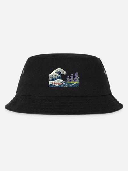 Big Wave Hokusai Statuen Osterinsel Chile - Kinder Bucket Hat - Schwarz