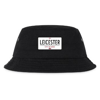 Ortsschild von Leicester - Kinder Bucket Hat - Schwarz - Vorne