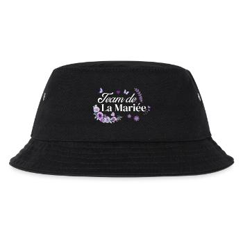 Lila Blumen Braut Team - Kinder Bucket Hat - Schwarz - Vorne