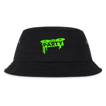 Mischpult Party Spray DJ Vinyl Schallplatte Musik - Kinder Bucket Hat - Schwarz - Vorne