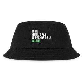 Ich werde nicht alt, ich steigere meinen Wert - Kinder Bucket Hat - Schwarz - Vorne