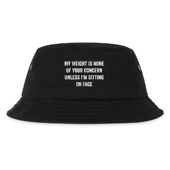 Mein Gewicht geht dich nichts an Lustiges Sprichwort - Kinder Bucket Hat - Schwarz - Vorne