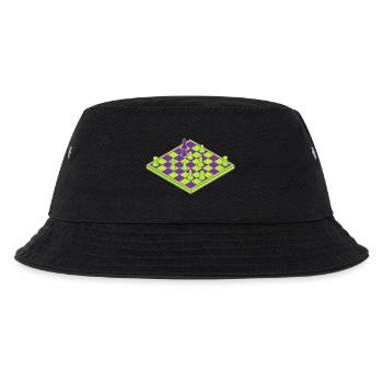 Neon Schachbrett - Kinder Bucket Hat - Schwarz - Vorne
