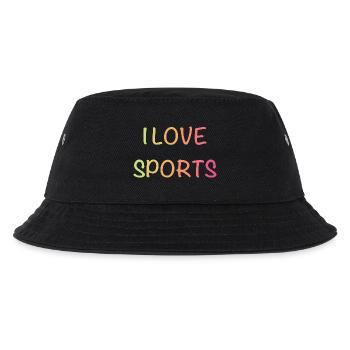 I Love Sports – Bunte Gradient-Schrift - Kinder Bucket Hat - Schwarz - Vorne