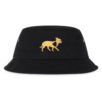 Herz Chihuahua Gold Hunde Fan Liebe Love Wauwau - Kinder Bucket Hat - Schwarz - Vorne