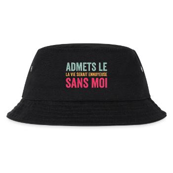 T-Shirt Zitat Humor Langweiliges Leben ohne mich - Kinder Bucket Hat - Schwarz - Vorne
