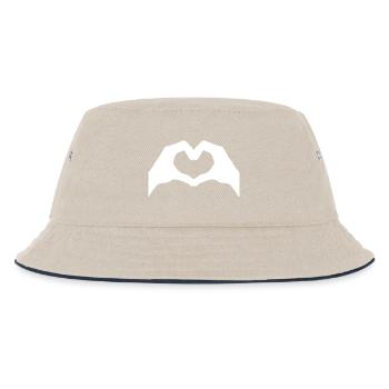Coeur Signe de la main Coeur Geste de la main - Bob Enfant - blanc cassé/bleu marine - Devant