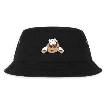 Schaf Müde Gelangweilt Hinter Zaun Mauer Schild - Kinder Bucket Hat - Schwarz - Vorne