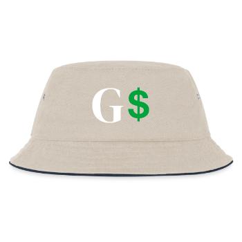 Buchstabe g Dollar - Kinder Bucket Hat - Natur/Navy - Vorne