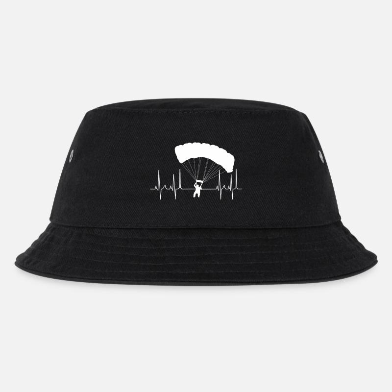 Cardiogram Paraglider White - Kids’ Bucket Hat - black