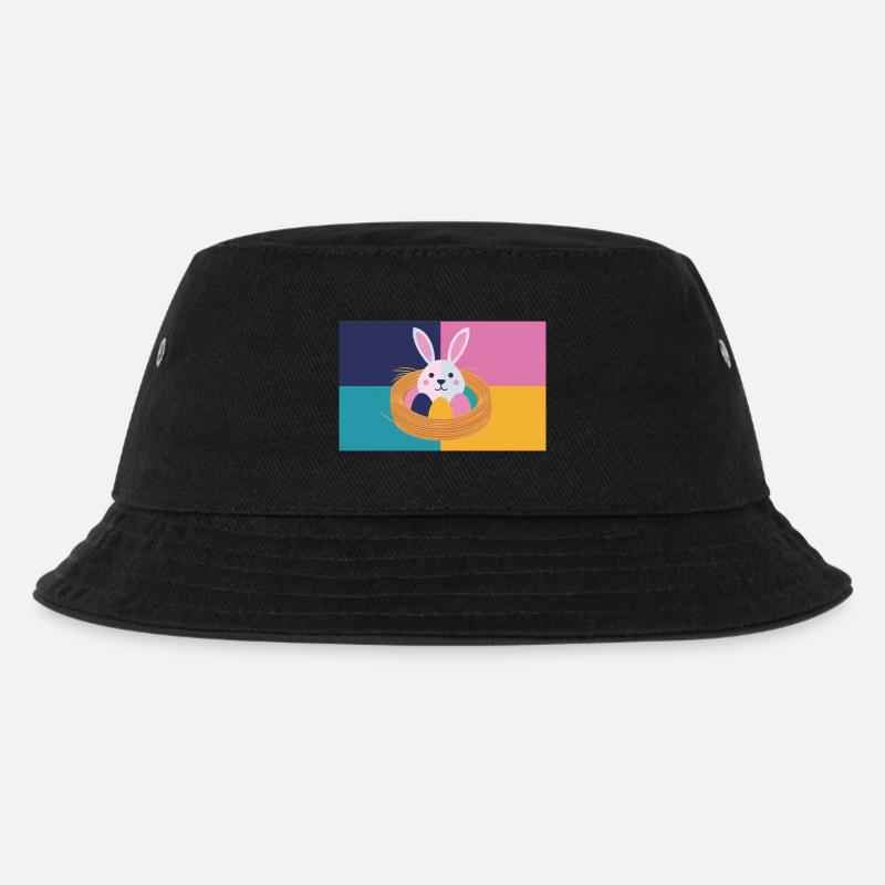 Osterhase No.05 - Kinder Bucket Hat - Schwarz