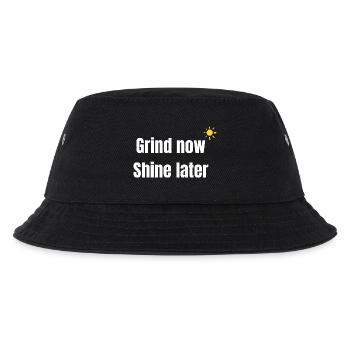 Arbeite Jetzt strahlen später - Kinder Bucket Hat - Schwarz - Vorne