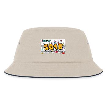 Rebel Wave 2018 Graffiti – 7 Jahre Urban Spirit - Kinder Bucket Hat - Natur/Navy - Vorne
