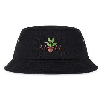 Potted plant with heartbeat - botany and plants - Kids’ Bucket Hat - black - Front
