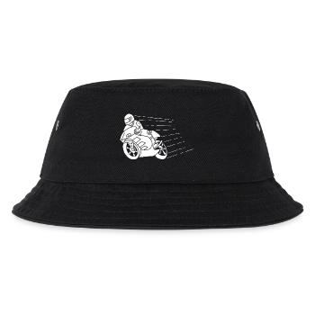 Weißer Biker und Geschwindigkeit - Kinder Bucket Hat - Schwarz - Vorne