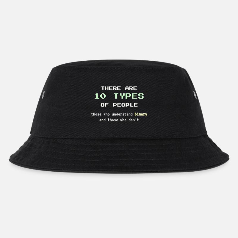 10 Arten von Menschen – Klassischer binärer Nerd-Witz - Kinder Bucket Hat - Schwarz