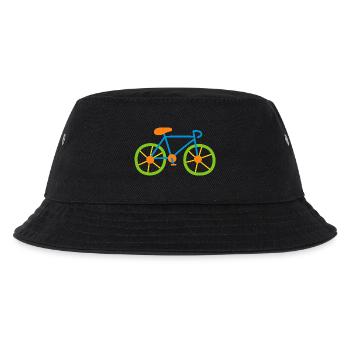 Fahrrad bunt radeln Kinder Rennrad Radtour Comic - Kinder Bucket Hat - Schwarz - Vorne