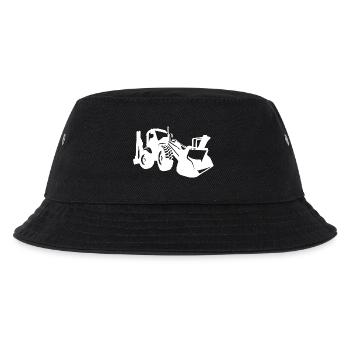 Bagger Radlader Baugeräteführer Silhouette - Kinder Bucket Hat - Schwarz - Vorne