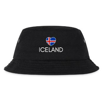 Heart with Iceland flag, Icelandic pride - Kids’ Bucket Hat - black - Front