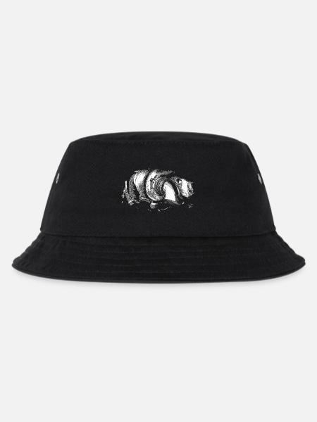 Monochrome Spiralgeometrie - Kinder Bucket Hat - Schwarz