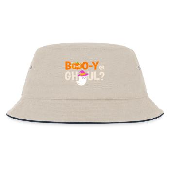 Halloween Gender Reveal - Kinder Bucket Hat - Natur/Navy - Vorne