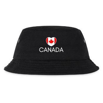 Herz mit Kanada-Flagge, ich liebe Kanada - Kinder Bucket Hat - Schwarz - Vorne