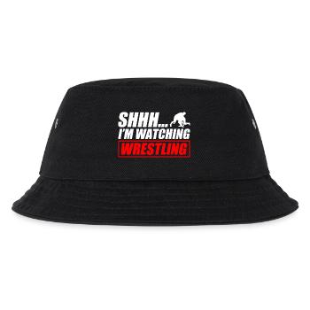 I'm watching wrestling funny wrestling wrestler - Kids’ Bucket Hat - black - Front