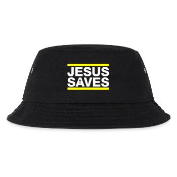 Jesus Rettet Spruch Christlich - Kinder Bucket Hat - Schwarz - Vorne